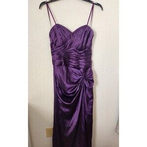 JUNO Dress Collection Womens Formal Pleated Prom Dress Gown Size L Purple New